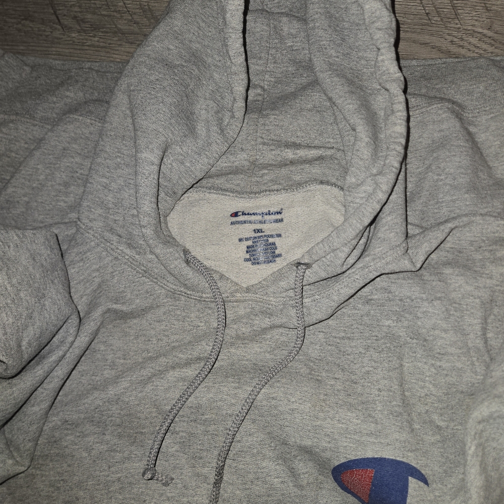Champion Gray Hoodie with Logo